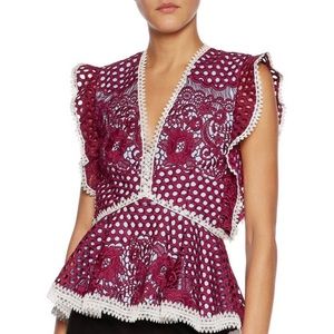 Alexis Kirk paneled corded lace top